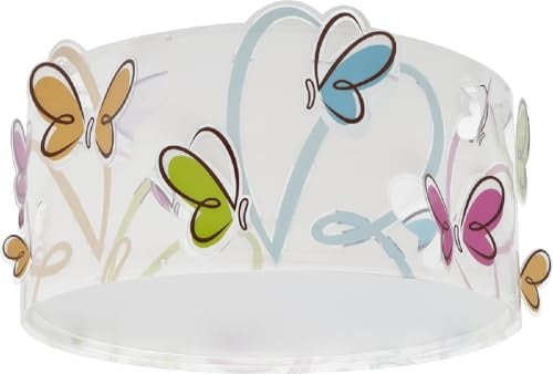 Dalber Kinder Deckenlampe Butterfly Schmetterlinge 62146M | Deckenleuchte; Kinderzimmer; Jungenzimmerlampe; E27 - 2 x 15W