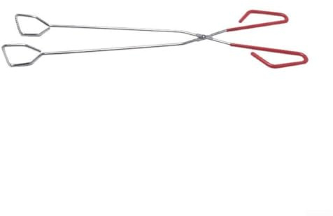 Pinzas resistentes para barbacoa de acero inoxidable de 38 cm con mango largo antiquemaduras y agarre seguro para asar pan de carne y servir buffet