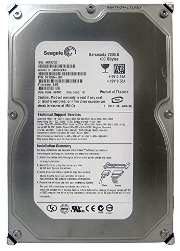 Seagate ST3400832AS Barracuda 7200.8 Disque Dur SATA NCQ 8 400 Go 8.0 ms S - ATA / 150 8.0 MB