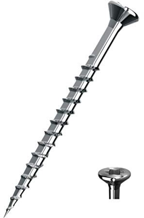 JD Plus Universalschrauben Edelstahl A2 | Abmessung: 4,5 x 50 MM | VE: 200 STCK | Mit I-Stern, Senkkopf, Teilgewinde Fräsrippen unter dem Kopf