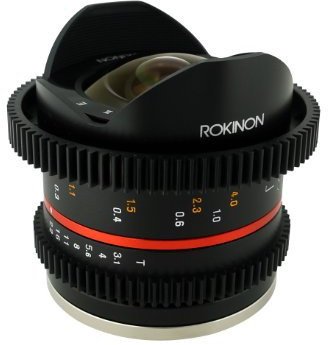 Rokinon 8mm T3.1 UMC Cine Fisheye II Lens for Sony E-Mount (NEX) Cameras (CV8MBK31-E)