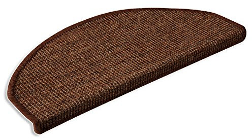 Floordirekt Sisal - Stufenmatten, Stufenmatte, Treppenteppich MA Dunkelbraun groß, Sisalstruktur,eingepresster Treppenwinkel für sicheren Halt, wohnlichen Farben und rutschsicher für Mensch und Tier