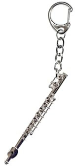 Miniblings Flûte traversière Instrument Flûte traversière Porte-clé Porte-clés - Pendentif Bijoux Faits à la Main I - Porte-Clef Porte-clefs Flûte traversière Instrument de flûte