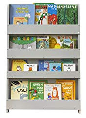 Tidy Books ® Bücherregal Kinder, Hellgrau, Bücherregal Kinderzimmer, Montessori Material Kinderregal, 115 x 77 x 7 cm, Nachhaltig und Umweltfreundlich, Handgefertigt, Das Original seit 2004