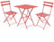 Oviala Table de Jardin et 2 chaises Acier Rouge