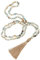 BENAVA Mala Kette aus 108 Amazonit Stein Perlen Türkis | Yoga Kette Lang mit Quaste und filigran gearbeiteter Quaste | 90 cm