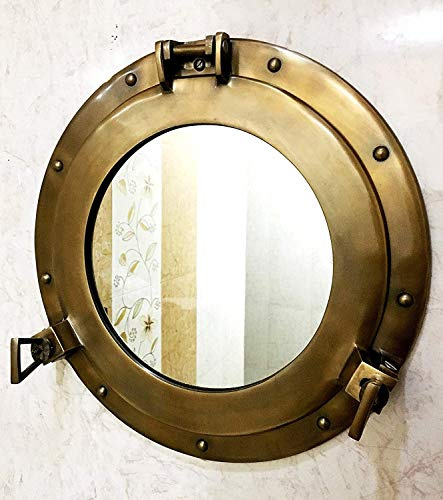 Antique 15 Boat Porthole Mirror Finish ~Cabin Ship Porthole ~Nautical Decor