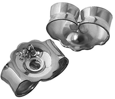 NKlaus 1 Paar 333 Weißgold 8 Karat Gold 5,2mm Gegenstecker für Ohrstecker Ohrringe Ohrstopper Pousetten Ohrmutter Butterfly Schmetterling Verschluss Loch: 0,8mm 4821