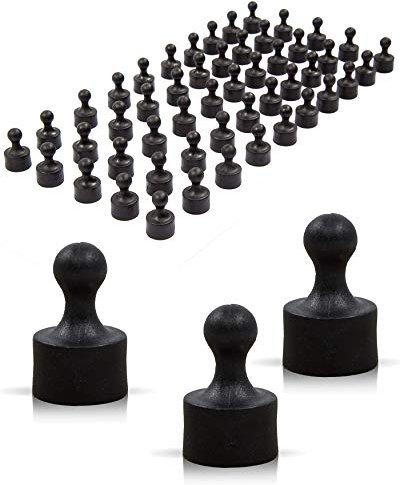 JOAM ® Neodym Magnete – extra hohe Funktion Dank einfacher + schneller Befestigung von Notizen an Magnettafel - Zubehör für Büro, Haushalt, Schule – vollfarbige Magnete SCHWARZ