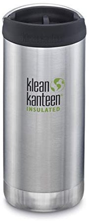 Klean Kanteen TK Wide Kanteens Vacuum Insulated - New 2019 (12oz (355ml), Brushed Stainless (Cafe Cap))
