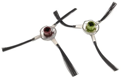 vhbw 2X Seitenbürste kompatibel mit Ecovacs Deebot Ozmo 950, 930 Saugroboter - Reinigungsbürsten Set, Links/rechts, grau/rot/grün