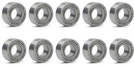 Unxuey 10 Stück 5x10x4 mm Miniatur-Stahl-Rillenkugellager Skateboardlager MR105ZZ L-1050ZZ 10St