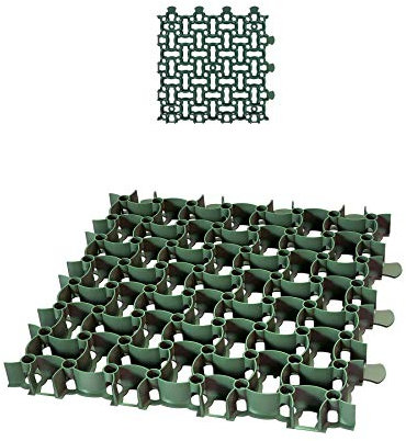 BigDean Rasengitter Paddockplatte 50x50 cm Reitplatzmatten Rasenmatten Rasenwaben Kiesgitter Parkplatzrasen 0,25 m²