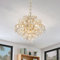 BESTIER Gold Moderne Pendelleuchte Kronleuchter Kristall Regentropfen Beleuchtung Deckenleuchte Lampe für Esszimmer Badezimmer Schlafzimmer Wohnzimmer 4 G9 Glühbirnen erforderlich D28cm x H30cm