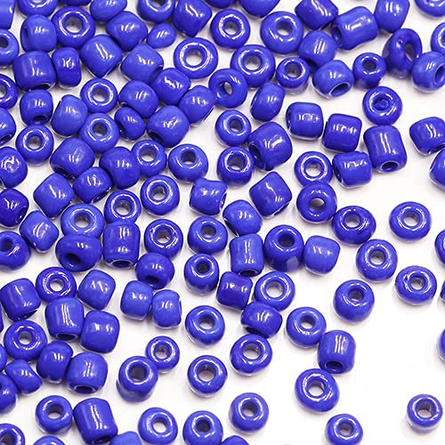 Tibaoffy Bleu foncé Perles de verre de Taille 6/0 4 mm pour la fabrication de bijoux (Total Environ 100g Environ 1200pcs)
