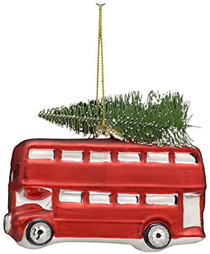 Festive Weihnachtsbaumschmuck London Bus aus Glas