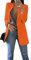 OMZIN Femmes Décontracté Col Rabattu OL Travail Blazer Robe Ouvert Devant Blazer à Manches Longues Slim Fit Travail Bureau Cardigan Veste Orange XS