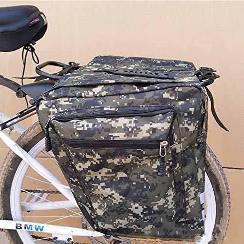 IDOEASE Sac de Rangement Camouflage résistant à l'eau pour Coffre de vélo, Sacoche arrière avec Bande réfléchissante et Poches Multiples pour vélo