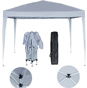 habitat et jardin Faltbarer Gartenpavillon Svetlana 3 - 9 m² - 3 x 3 m - Weiß
