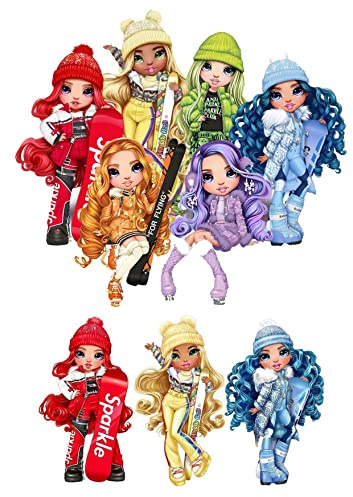 LRSweetdesign Rainbow High Winter Cake Topper, Tortenaufleger, Deckopapier, Zuckerpapier (Zuckerpapier)