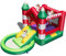 GYMAX Kids Bouncy Castle, Inflatable Jumping House with Slide, Round Ball Pit Pool & Carry Bag, Children Bounce Playhouse for Outdoor Indoor (Christmas Themed without Blower)