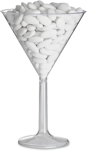 Decoraparty Martini Konfektbehälter aus Kunststoff, Riesiger Konfektkelch für Zeremonien, Tischdekoration, große XXL-Tischdekoration, dekorativ, Kekse, Süßigkeiten, Schokolade, Durchmesser 16 x Höhe
