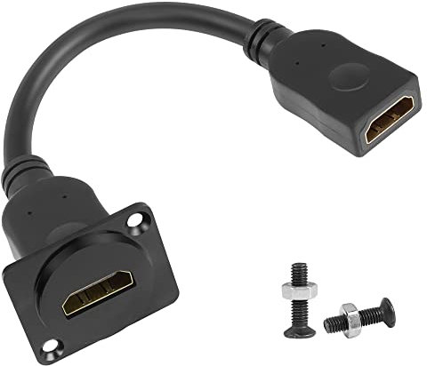 QIANRENON Panneau Montage Extension Adaptateur HDMI 4K@60Hz 2.0 Femelle à Femelle Display Connecteur Court Câble Prise, D-Panel/XLR-Panel, pour HDTV Moniteur Projecteur, 20cm/7.8in