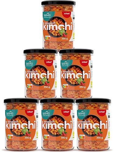 Beavia Kimchi klassisch scharf (6x350g) | fermentierter Chinakohl | ein koreanisches Lebensmittel zur Unterstützung der Immunität | vegan, ohne Konservierungsmittel, glutenfrei