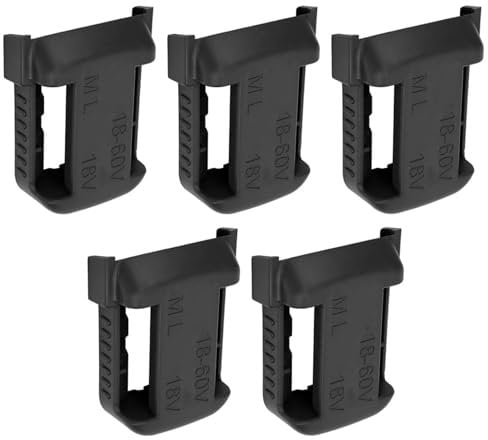 Lithium Battery Storage Rack, Battery Storage Rack, 12V Battery Mounts Shelf Bracket Belt Slot Fixing Device for Milwaukee M18 18V (5Pcs) (Black)