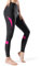 DIFOS Fahrradhose Lang Damen Thermo Radlerhose gepolstert Winter Lange Radhose Elastische Reiter Leggings Radsport Tights(XL,Schwarz/Rosa)
