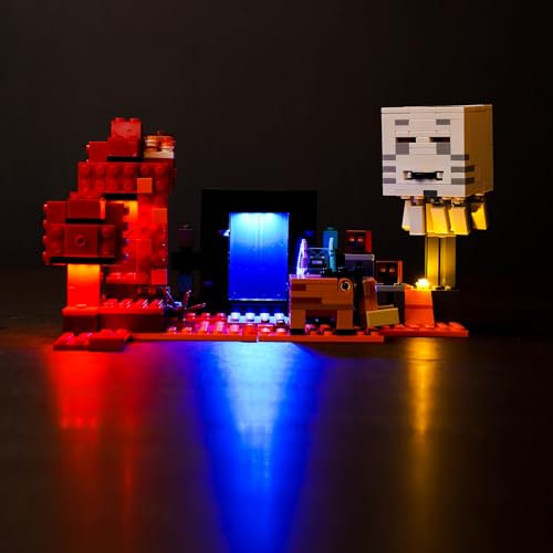 LocoLee Licht Kompatibel mit Lego Nether Portal Ambush, Nur Lichter Set - Kein Modell, Licht BeleuchtungSet Compatible with Lego 21255 Minecraft The Nether Portal Ambush