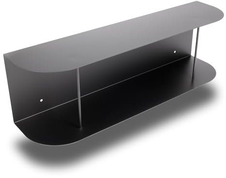 Natural Goods Berlin Lean Wandregal schwarz 80 x 20 x 24 cm/Vielseitige und Pflegeleichte Regale für Wände/Regal Wand ideal als Küchenregal, Wand Bücherregal oder als Badezimmer Regal