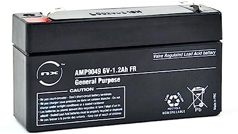 NX, 6V Battery, 6 Volt 1.2ah battery, 6V 1.2Ah Lead Acid Rechargeable Battery For General purpose, Scooter, Quad Bikes, Childrens Kids Toy Car Battery, Alarm, Bike, Emergency power (6V - 1.2Ah)