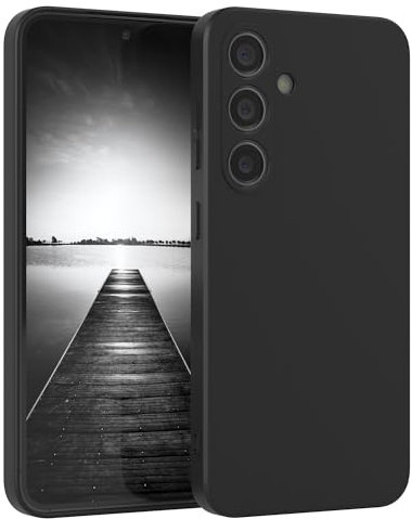 EAZY CASE - Silikonhülle für Samsung Galaxy S24 Hülle Silikon Case Schwarz stoßfeste Handyhülle Galaxy S24 Schutzhülle mit Kameraschutz Dünn Premium Schutz Cover TPU Phone Bumper in Schwarz Matt
