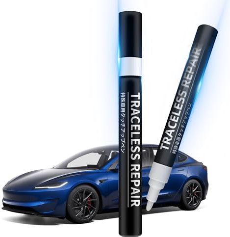 Ywooon Touch Up Paint for Tesla Model Y 3 X S Paint Repair Kit Paint Pen Tip and Brush 2 in 1 Car Paint Rim Scratch Repair Automotive 1 Piece (Deep Blue Metallic-PPSB)