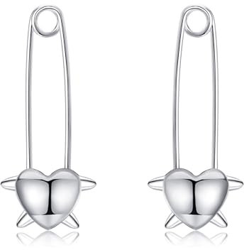 Sicherheitsnadel Ohrringe 925er Sterlingsilber Sicherheitsnadel Spike Creolen Punk Schmuck Geschenke für Männer Frauen Mädchen
