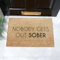 Artsy Mats - Out Sober Text Coir Door Mat - Made from Tufted Coconut Fibre - Non-Slip Natural Rubber Backed Door Mats Indoor - Heavy Duty, Decorative Outdoor Mats (60x40cm)