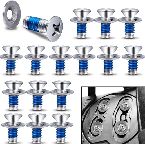 32 Stück Snowboard Binding Screws - Snowboard Bindungsschrauben -Schraubenset (16 Schrauben, 16 Unterlegscheiben), für Snowboard Bindungen
