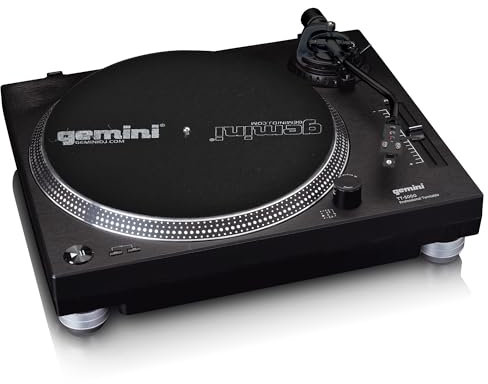 Gemini Sound TT-5000 – Direkt angetriebener Plattenteller mit hohem Drehmoment und USB – Digitalisieren von Vinyl, eingebauter Phono-Vorverstärker, 33/45/78RPM, Pitch-Steuerung, DJ-Einsatz