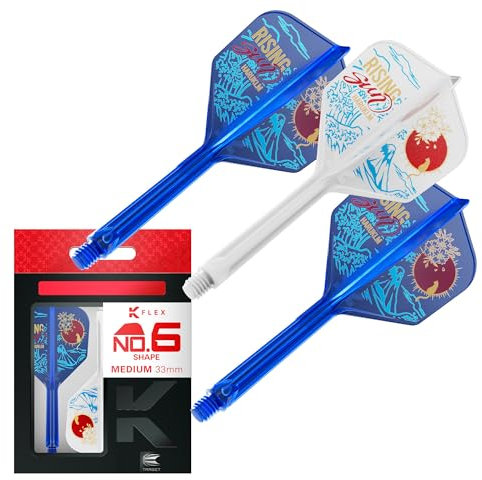 Target Japan K-Flex Rising Sun Haruki Muramatsu No.6 KFlex Dart Flights and Shafts | 3er-Pack K Flex Player Edition Zubehör | KFlex Dart-Schaft, mittel (33 mm)
