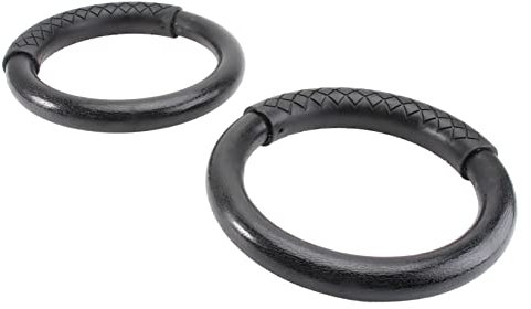 WHAMVOX Gymnastikringe Aus Abs Für Fitness-Workouts Zu Hause Inkl Übungsring Für Klimmzüge Liegestütze Und Dips Schwarz