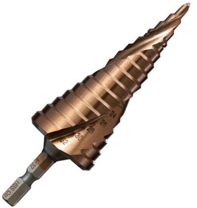 Foret étagé à rainure hélicoïdale, Foret étagé en cobalt M35 5% HSS Co, foret à métal à tige hexagonale(21mm)