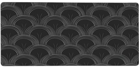 Schwarz Gaming Mauspad XXL 1000x500x3 mm, Muster Mauspad Groß Vernähte Kanten, Mousepad mit Anti Rutsch Basis und Wasser Resistent Oberfläche, Schreibtisch Unterlage für Tastatur, PC, Laptop-LG1035