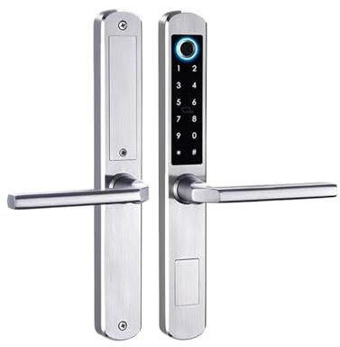 Outdoor Smart Fingerprint Door Lock IP64 Weatherproof Home Security Lock with Password RFID Cards Key Backup and App Unlock (4585 240mm)
