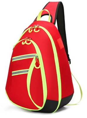 3DTengkit Erste-Hilfe-Rucksack, Wandern, Reisen, Umhängetasche, robuste Notfalltasche, medizinische Tasche, für Radfahren, Camping, Arbeit, Reisen.Red,S