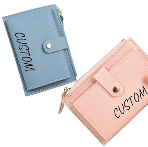 hadefa Porte-cartes en cuir personnalisé pour femme, porte-carte portable pour femme, cadeau d'anniversaire pour petite amie, mère, épouse, cadeau de fête des mères, Personnalisé, Standard, Classique