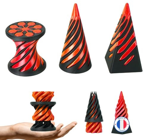 3er-Pack Anti-Stress Fidget Cone Spielzeug 3D-gedruckt Taschenformat für Erwachsene Geburtstag Weihnachten Geschenk Feste Angstzustände Büro Klein Leicht