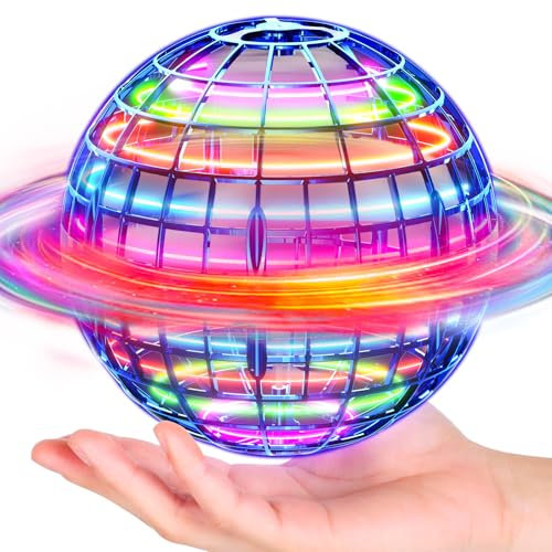 Ivtivfu Fliegender Ball Spielzeug (Blau, Verbessert): LED Hover Orb, Boomerang Ball, Flying Toys für Mädchen und Junge, Geschenk für Kinder ab 6, 7, 8, 9, 10, 11, 12 Jahre