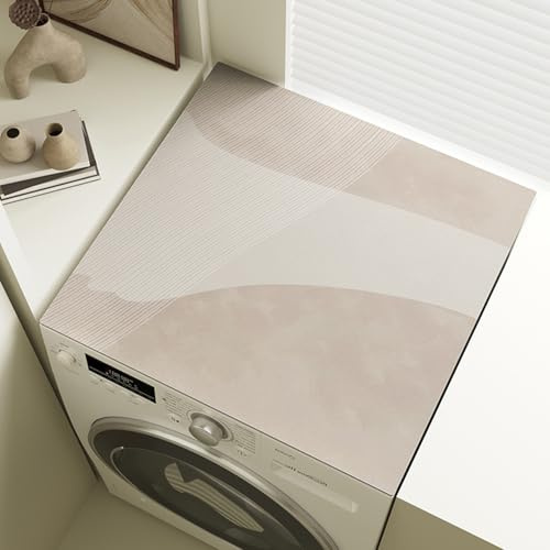MNOIINM 60 x 60 cm Coprilavatrice, Tappetino Antiscivolo per Lavatrice e Asciugatrice, Antipolvere Protezione Superiore, Copri Lavatrice Morbido Tagliabile per Frigorifero Cucina Lavanderia(G)