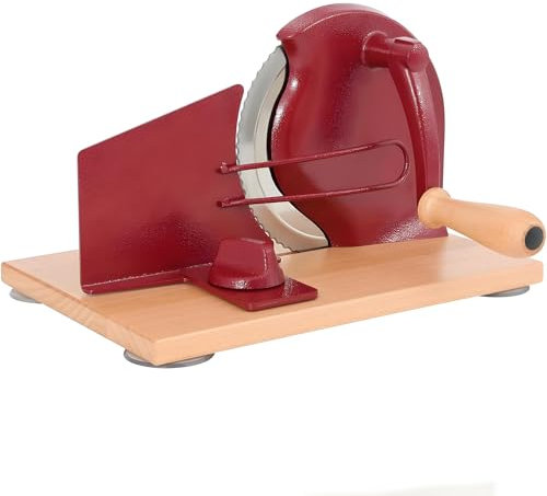 Hand Crank Bread Slicer - Manual Slicing Tool with Stainless Steel Corrugated Blade for Even Slices, Adjustable Thickness 0-0.9 Inches, Ideal for Home Kitchen Use